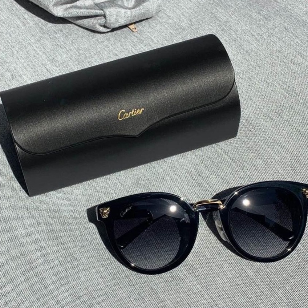 Designer Cartier Black Frame Sunglasses
